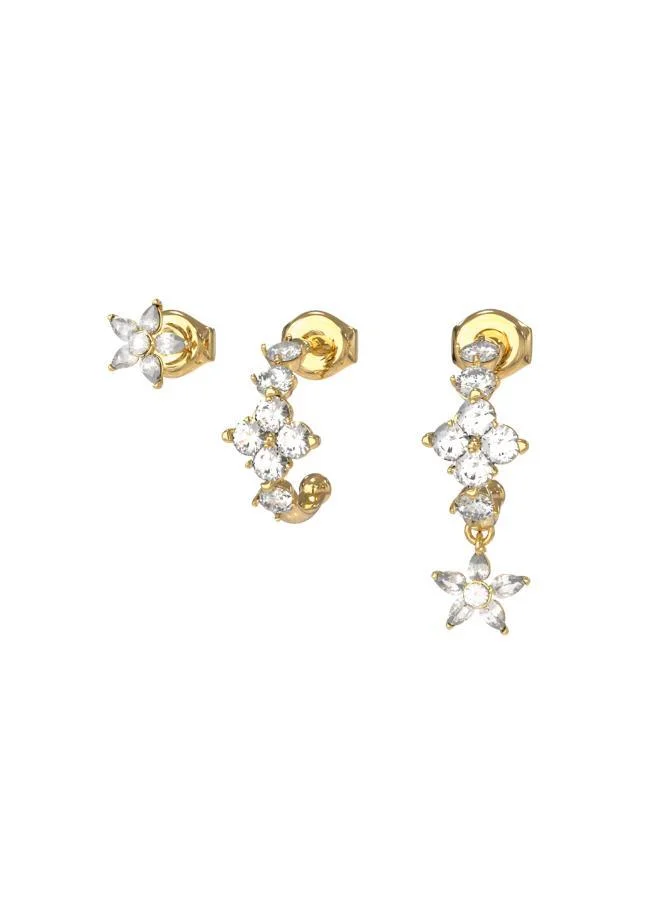 GUESS Crystal Flowers Earrings Set